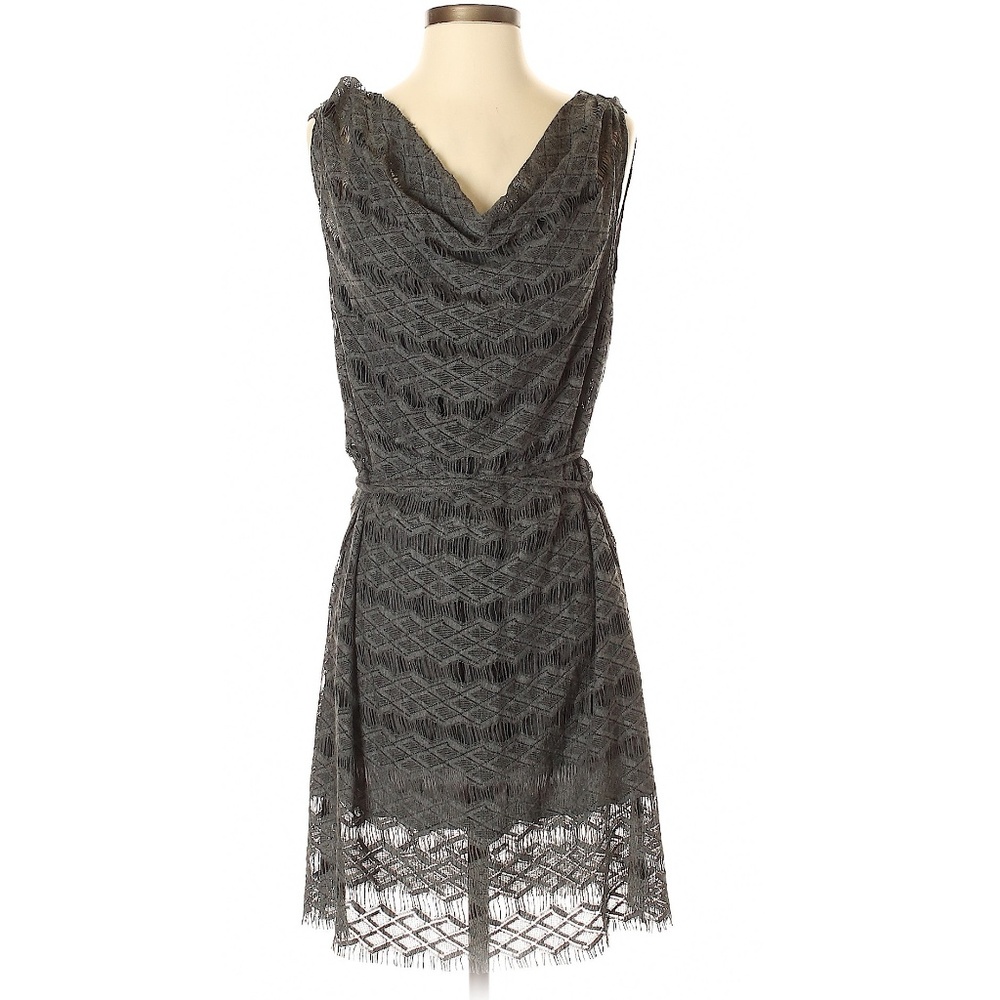 VINTAGE Y2K Calypso St. Barth Gray Lace Dress Size XS Boho Minimalist Luxury